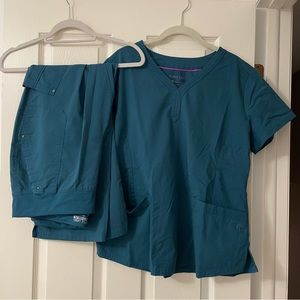 Teal Matching Scrub set - Healing Hands (XL)